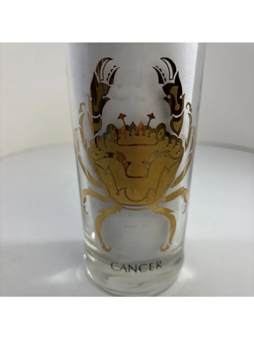 VTG MCM Anchor Hocking Zodiac Highball Tumbler Glass Cancer Astrology 1960s
